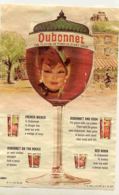 Dubonnet Recipe Ad 1960s