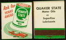 Quaker State Oil Matchbook