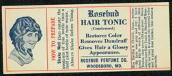 Rosebud Hair Tonic Label