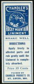 Chandlers Rocky Mountain Liniment Label