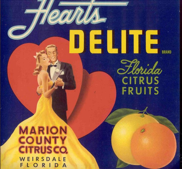 Hearts Delite Citrus Crate Label
