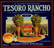 Tesoro Rancho Sunkist Citrus Crate Label