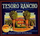 Tesoro Rancho Sunkist Citrus Crate Label