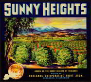 Sunny Heights Citrus Crate Label