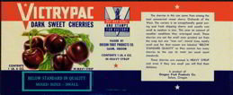 Victry Pac WW2 Cherry Can Label