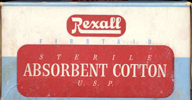 Rexall Absorbent Cotton Box 1940s