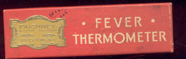 Faichney Fever Thermometer in Box Watertown NY