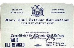 Civil Defense Membership Card