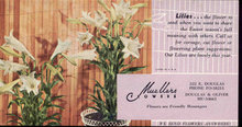 Muellers Florist Blotter 1960s