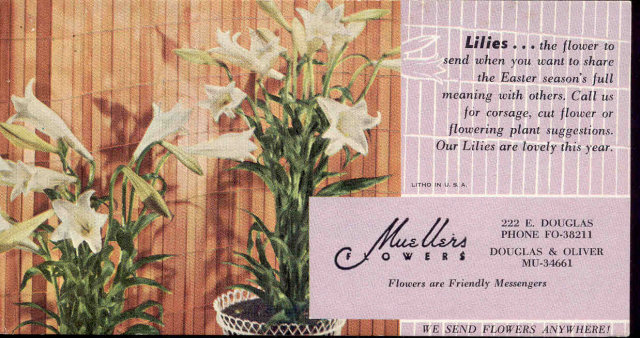Muellers Florist Blotter 1960s