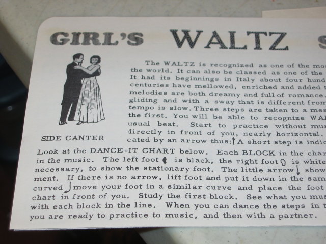 Waltz Dance Instruction Booklet 1940s