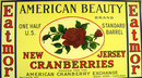 NJ American Beauty Cranberry Label