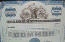 Rock Island Pacific Railroad Stock Certificate Framed
