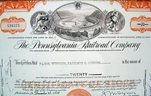 Pennsylvania Railroad Stock Certificate Framed