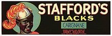 Stafford's Grape Crate Labels Negro