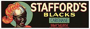 Stafford's Grape Crate Labels Negro