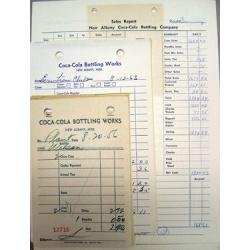 Coca Cola Soda Receipts 1950s 1960s