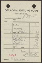 Coca Cola Route Receipt