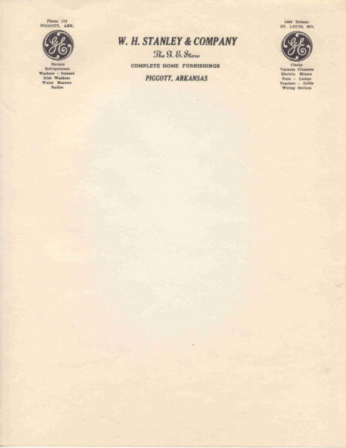 General Electric Stationary Sheet