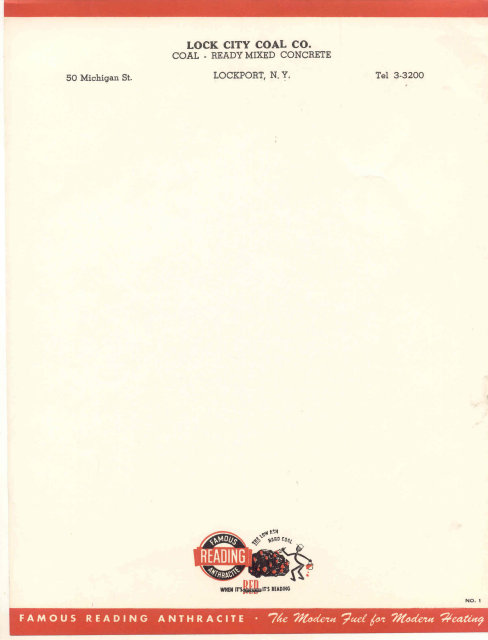 Lock City Coal Stationary Sheet