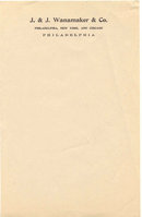Wanamaker's Notepad Sheet