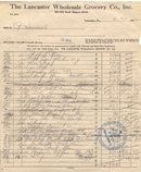 Lancaster Grocery Receipt 1942