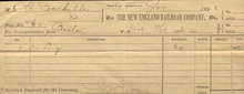 New England Railroad receipt