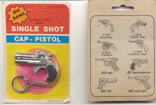 Diecast Cap Gun Keychain in Pack