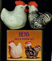 Hens Salt Pepper Shakers in Box