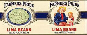 Farmers Pride Lima Bean Can Label