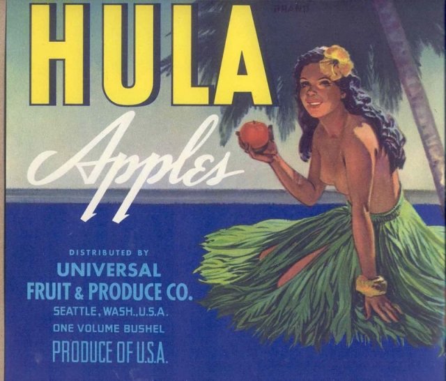 Hula Girl Crate Label