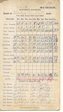 Cantrell Report Card 1911