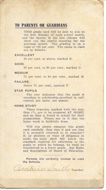 Cantrell Report Card 1911