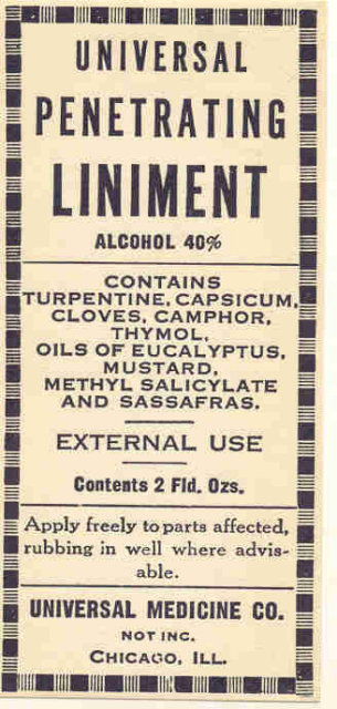 Liniment RX Label