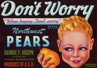 Don't Worry Pears Crate Label