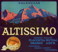 Altissimo Sunkist Label