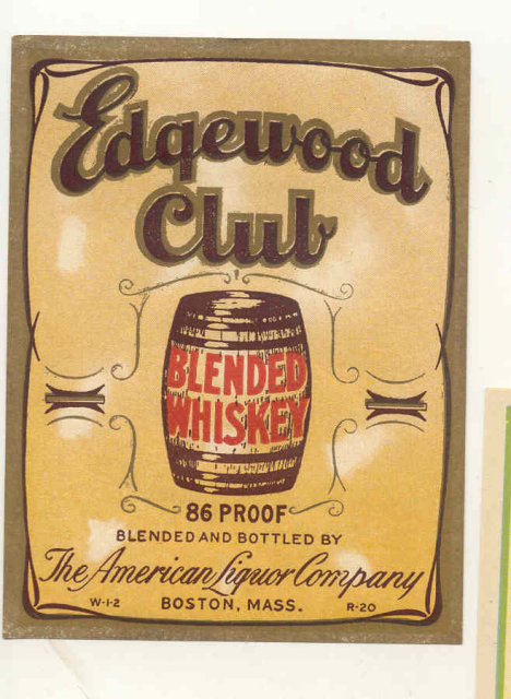 Edgewood Club Whiskey Label