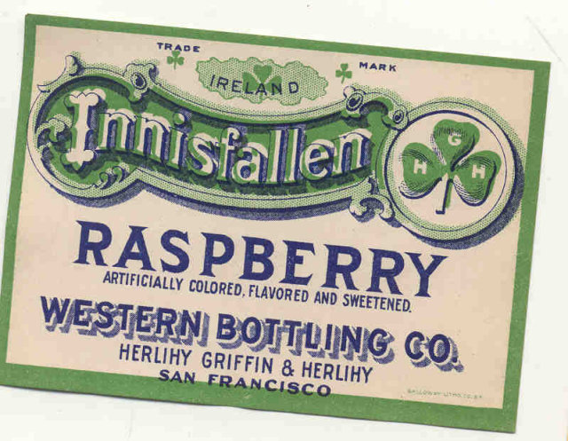 Raspberry Innisfallen Soda Label