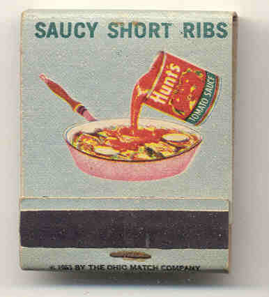 Hunts Ribs Matchbook
