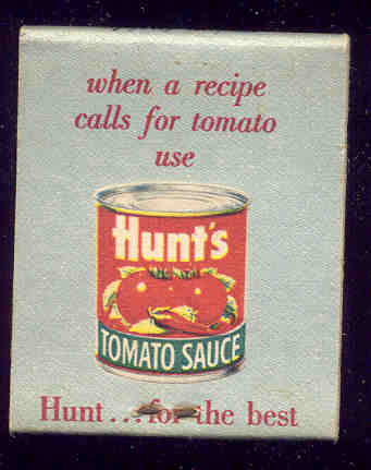 Hunts Ribs Matchbook