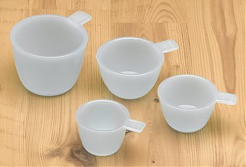 Glass Measure Cups in Light Blue