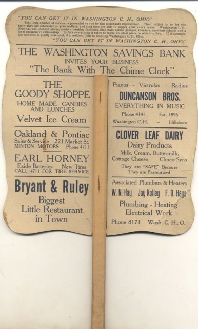 Washington Savings Bank Ad Fan