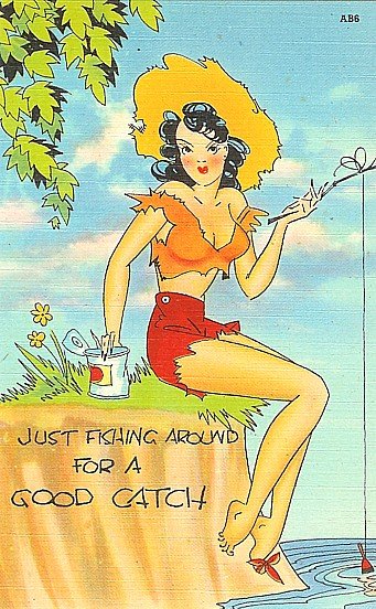Pin-Up Linen Postcards Unused 1940s