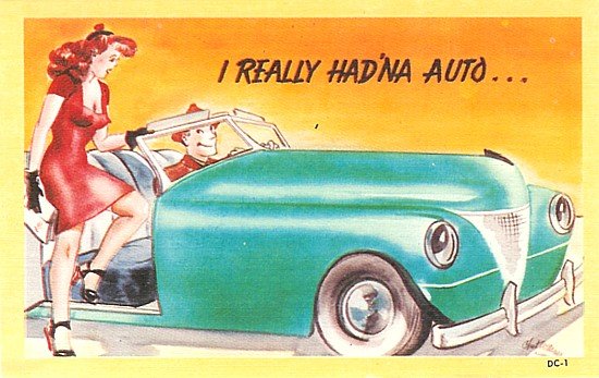 Automobile Pinup Comical Postcards