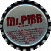 Mr. Pibb Soda Bottle Cap 1970s