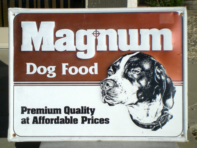 Magnum Dog Food Sign