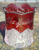 Ruby Flash Fluted Compote 1907