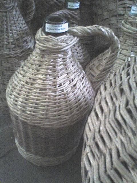 Wine Jug in Woven Basket