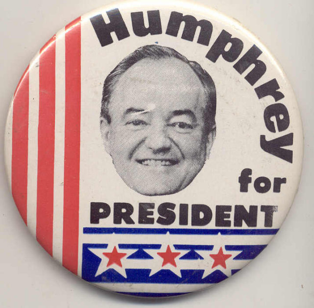 Hubert Humprehy Pinback Pin