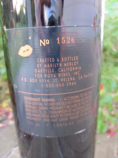 Marilyn Monroe Cabernet Saugvignon Wine 1994